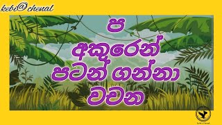 ප අකුරෙන් වචන ඉගෙන ගමුpa akuren wachana [upl. by Eidok856]