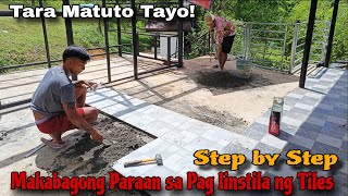 Makabagong Paraan sa Pagkabit ng Tiles na 60x60 Step by Step [upl. by Neeven]