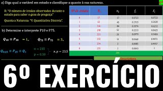 EXERCÍCIO QUANTIS PERCENTIS E COEFICIENTE DE ASSIMETRIA  ESTATÍSTICA DESCRITIVA [upl. by Maryly963]