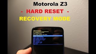 Motorola Z3 play  Recovery MODE amp HARD RESET [upl. by Fellner]