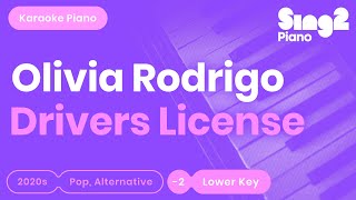 Olivia Rodrigo  drivers license Lower Key Karaoke Piano [upl. by Rebmaed126]