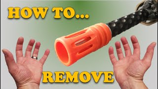 How to Remove an Orange Tip  Flash Hider From an Airsoft Replica [upl. by Ardeid947]