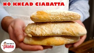 Easy No Knead CIABATTA BREAD at Home [upl. by Ymij]