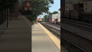 BNSF Trains Meet on the Racetrack in La Grange IL [upl. by Sell]