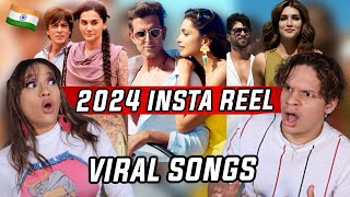 Waleska amp Efra reaction to INDIAN SONGS that went viral on REELSTIKTOK in 2024 [upl. by Bolitho]