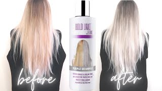 BOLD UNIQ PURPLE SHAMPOO AND CONDITIONER REVIEW  application and honest review [upl. by Elias]