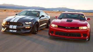 2016 Ford Mustang Shelby GT350R vs 2015 Chevrolet Camaro Z28  Head 2 Head Ep 71 [upl. by Beyer]