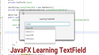 JavaFX with ControlsFX 3  Smart Learning TextFields [upl. by Oreves]