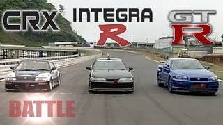 ENG CC Spirits Integra R vs Nissan GTR R34 vs KShift CRX HV45 [upl. by Gneh]