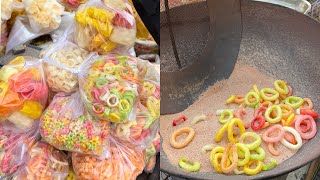 Childhood snacks Colorful Fryums in Sand  Street Food of India  बिना तेल में तले बनाये कोई भी पापड़ [upl. by Nahrut]