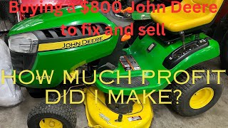 Flipping a 800 D120 John Deere Lawn Tractor Restoration fixing How to fix amp Sell [upl. by Assiralk621]