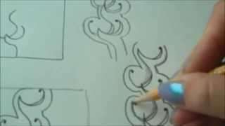 How to draw tanglepattern Scarabou [upl. by Gerlac]