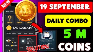 Hamster Kombat Daily Combo 19 September  18th to 19 September  Hamster Daily Combo Today 19 Sept [upl. by Ailssa]