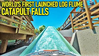 New Launched Log Flume  2023 SeaWorld San Antonios quotCatapult Fallsquot [upl. by Annahahs]