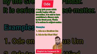 Ode  Definition of Ode  What is Ode  Odea literary term  Ode in English Literature [upl. by Furey]