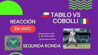 Reacción ALEJANDRO TABILO VS COBOLLI  EN VIVO  WIMBLEDON  TENIS  SEGUNDA RONDA [upl. by Sleinad]