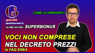 SUPERBONUS 110 asseverazione congruità prezzi  i costi e le voci non comprese nel prezzario MiTE [upl. by Verdi]