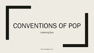 OCR GCSE Music  Musical Styles Quiz  Conventions of Pop [upl. by Corrinne475]