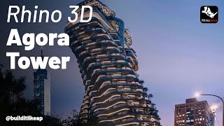 Modeling Agora Tower in Rhino 3D Architectural Modeling Tutorial [upl. by Hewie480]