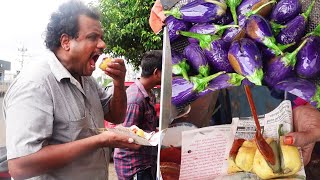 Brinjal Bajji Making  Vankaya Bajji Recipe  Rajahmundry  Indian Street Food  Evening Snacks [upl. by Jaret]