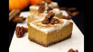 Pumpkin Pie Cheesecake Bars VEGAN [upl. by Iderf]