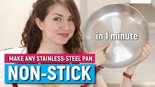 A TRICK EVERYONE SHOULD KNOW  How to make any stainless steel pan nonstick  THE MERCURY BALL TEST [upl. by Annahaj972]