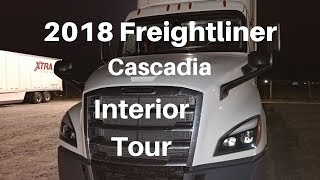 Interior tour of my NEW 2018 Freightliner Cascadia [upl. by Sheley]