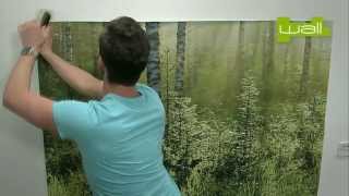 1 Wall Wallpaper Mural Hanging Instructions [upl. by Yajeet17]