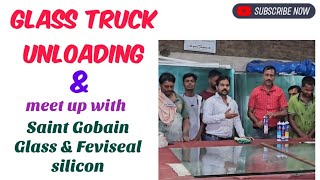 vlog16 Glass truck unloading amp feviseal silicon meet up at shop feviseal  silicon  saint gobain [upl. by Malita]