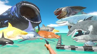 FPS Avatar Rescues King Shark Evolution and Fights Sea Monsters  Animal Revolt Battle Simulator [upl. by Dahij247]