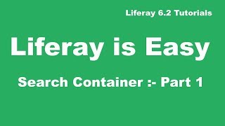 Liferay Tutorial 35  Search Container in Liferay Part 1 [upl. by Mimajneb912]