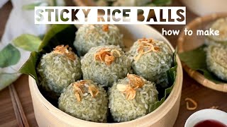 70 How to make vietnamese sticky rice balls Banh Khuc  Cách làm bánh khúc xôi khúc ngon  LienMeo [upl. by Joshua]