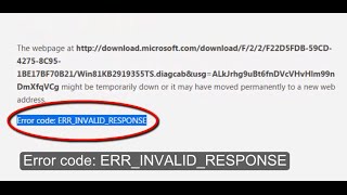 Error Code ERRINVALIDRESPONSE in Chrome [upl. by Edee]