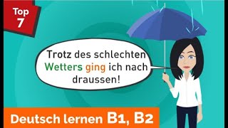 Deutsch lernen B1 B2  obwohl  trotz  trotzdem  Präpositionen mit Genitiv  Zeitform Präteritum [upl. by Aaren]