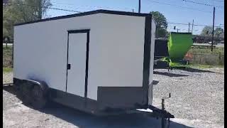 7x14 White With BLACKOUT PKG Enclosed Cargo Trailer By Quality Cargo [upl. by Asenaj]