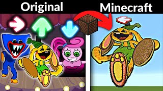 FNF Character Test  Gameplay VS Minecraft Note Block  Bunzo Bunny  Huggy Wuggy  Poppy Playtime [upl. by Yerffoej]