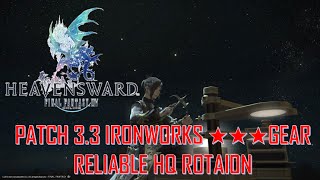 Final Fantasy XIV Heavensward  Ironworks ★★★ Crafting gear Reliable HQ Rotaion Guide [upl. by Eenor]