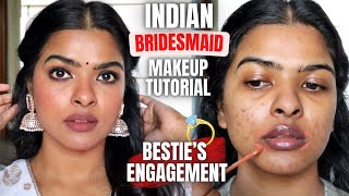 Indian Bridesmaid Makeup Tutorial for BROWN DUSKY skin  GRWM Besties ENGAGEMENT  Shalini Mandal [upl. by Aslin67]