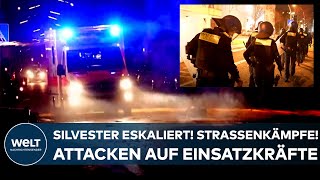 SILVESTER 2022 ESKALIERT quotDas ist nicht normalquot Straßenkampf in Berlin Attacken auf Einsatzkräfte [upl. by Naujud]