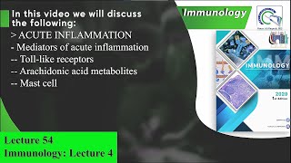 Acute Inflammation Toll like receptors  Arachidonic acid metabolites  Mast cell [upl. by Wight]