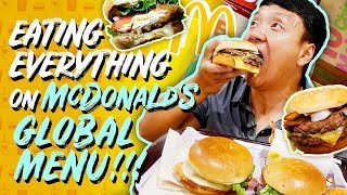 Eating ALL of McDonalds NEW INTERNATIONAL MENU Global Menu Review [upl. by Nylidnam]