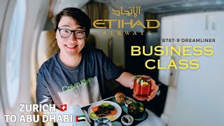 Etihad BUSINESS Class 7879 Zurich to Abu Dhabi with FREE Chauffeur on arrival [upl. by Asoj]