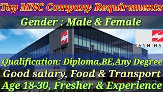 Sanmina Technology  Male amp Female  MNC Company  Manufacturing Jobs in Chennai today 2024 [upl. by Pentheam797]