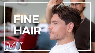 Mens Haircut For Fine Hair  Cut and Style [upl. by Eniahs]