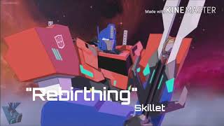 TF RID Optimus Prime vs OverloadMini Cons quotRebirthingquot by Skillet [upl. by Malamut]