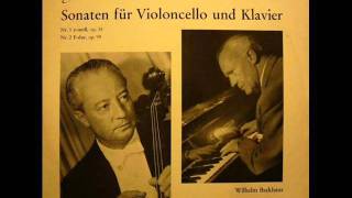 Wilhelm Backhaus amp Pierre Fournier  Brahms Cello Sonata No 2 Op 99 in F major [upl. by Molly]