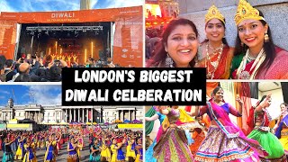 London’s biggest Diwali celebration  Trafalgar Square Diwali  Albeli Ritu [upl. by Ashok]