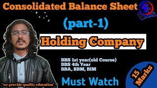 Holding Company  Consolidated balance sheet with necessary working note  All Detail Rules Note [upl. by Zilla]