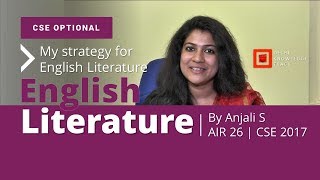 UPSC CSE  Optional English  By Anjali S  AIR 26UPSC CSE 2017 [upl. by Lette]