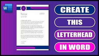 How to create a LETTERHEAD in word  LETTERHEAD TUTORIAL [upl. by Nnyleuqcaj557]